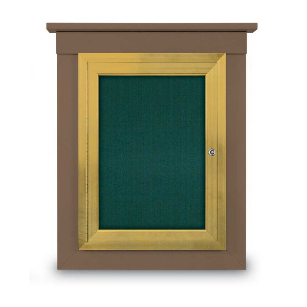 72"x36" 3-Door Enclosed Letterboard, Blue Felt/Lt Oak
